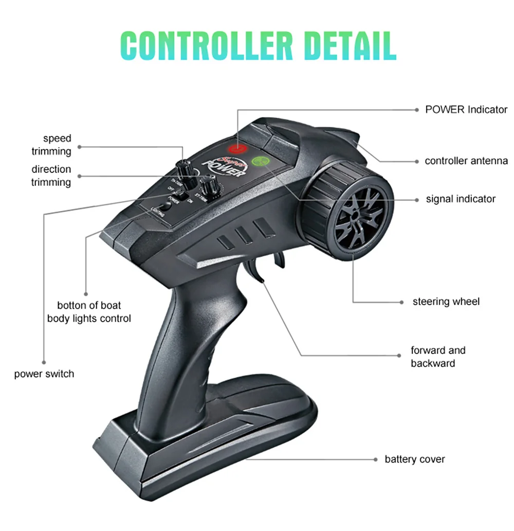 HJ806 2.4G RC Boat 200 Meters Control Distance / Cooling Water System / 35km/h High-speed