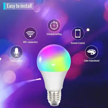 E27 85-265V Smart LED WiFi Light Bulbs RGB Bluetooth WiFi Connection Magic Lamps Compatible Alexa Google Assistant
E27 85-265V Smart LED WiFi Light Bulbs RGB Bluetooth WiFi Connection Magic Lamps Compatible Alexa Google Assistant