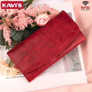 KAVIS 100% Genuine Leather Rfid Women Wallet Female Coin Purse Fashion Portomonee Clutch Money Bag Lady Handy Long Pocket Girls
KAVIS 100% Genuine Leather Rfid Women Wallet Female Coin Purse Fashion Portomonee Clutch Money Bag Lady Handy Long Pocket Girls