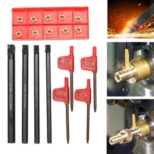 4pcs 6/7/8/10mm SCLCR06 Lathe Boring Bar Tool Holder & 10pcs CCMT060204-HM Insert Machine Tool Turning Tool Holder Set
4pcs 6/7/8/10mm SCLCR06 Lathe Boring Bar Tool Holder & 10pcs CCMT060204-HM Insert Machine Tool Turning Tool Holder Set