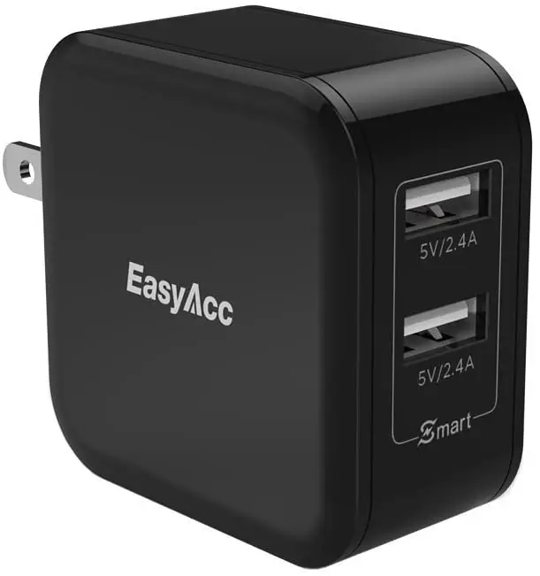 Фото Настенное зарядное устройство EasyAcc с 2 USB-портами 24 Вт 4 8 А для смартфонов