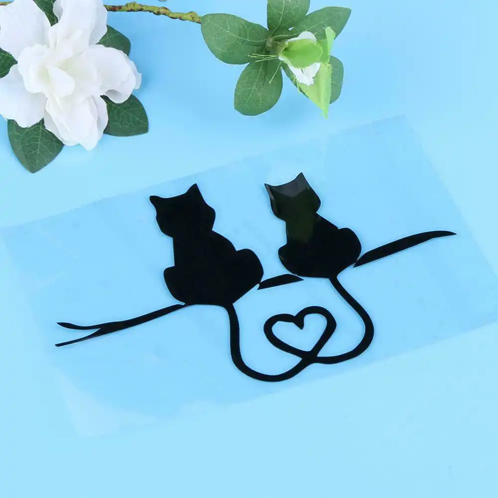 cartoon funny two kittens love cat car reflective stickers