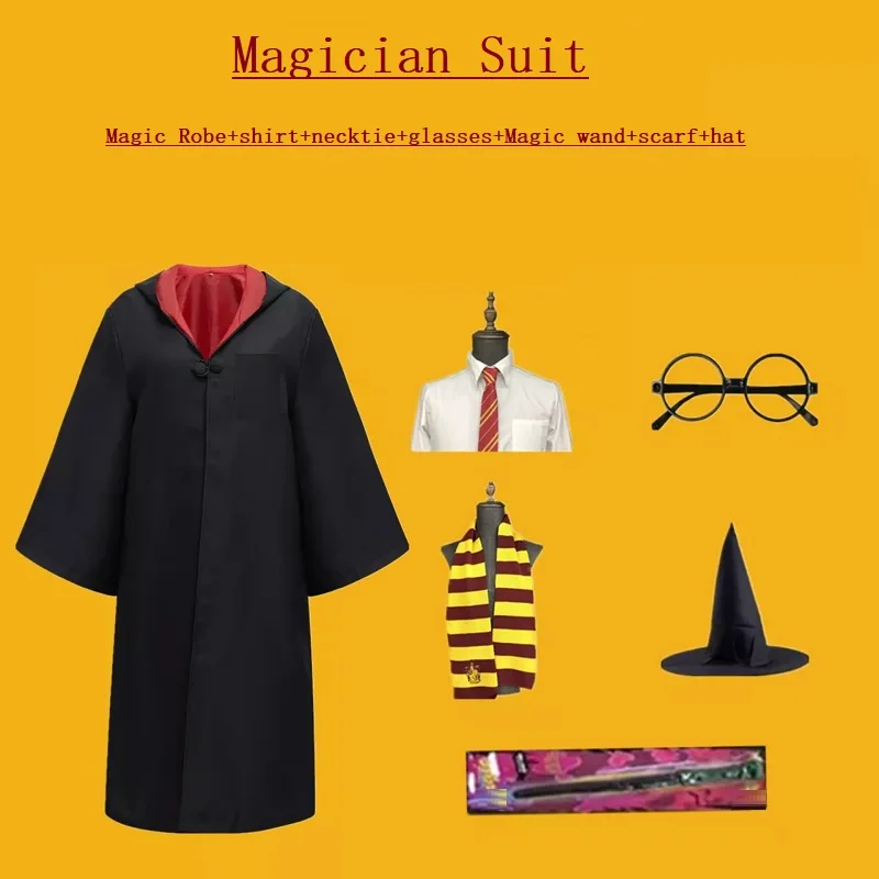 magic Robe Cape Cloak Tie Scarf Wand Potter Glasses Ravenclaw Gryffindor Hufflepuff Slytherin Costume Adult children Cosplay
magic Robe Cape Cloak Tie Scarf Wand Potter Glasses Ravenclaw Gryffindor Hufflepuff Slytherin Costume Adult children Cosplay