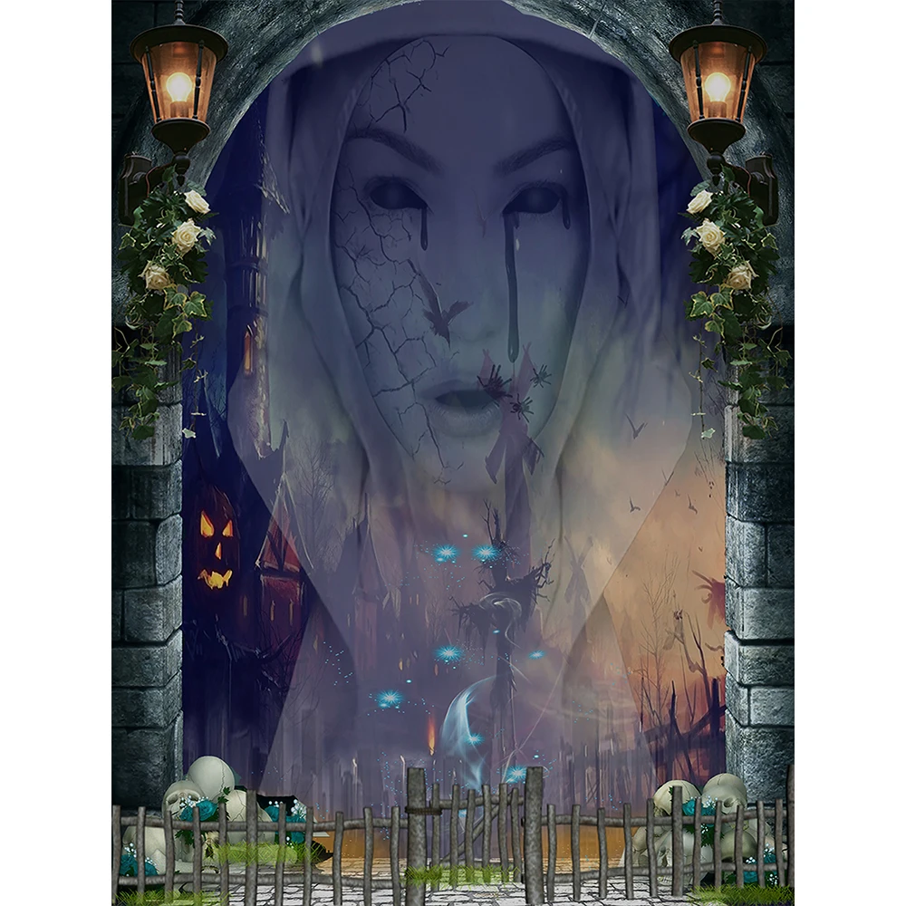 Halloween Backdrop Horror Cemetery door Ghost Bat skull Night Kids Baby party Vinyl Photography Background For Photo Studio prop
Halloween Backdrop Horror Cemetery door Ghost Bat skull Night Kids Baby party Vinyl Photography Background For Photo Studio prop
