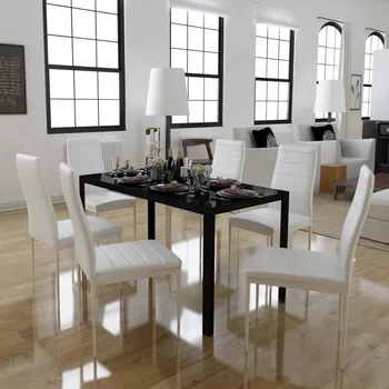 VidaXL Black And White Seven-Piece Dining Table Set 242988 
VidaXL Black And White Seven-Piece Dining Table Set 242988