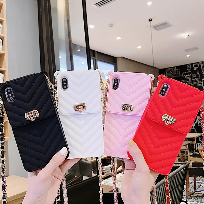 Fashion Crossbody Cell Phone Wallet Case For iPhone XS MAX Case XR X 8 7 6 Plus Card Soft Silicone Handbag Purse With Long Chain
Fashion Crossbody Cell Phone Wallet Case For iPhone XS MAX Case XR X 8 7 6 Plus Card Soft Silicone Handbag Purse With Long Chain