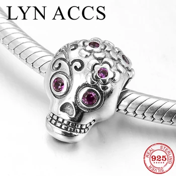 Hight Quality 925 Sterling Silver Pink CZ Bone flower Skull Beads Jewelry Making Fits Original LYNACCS Charm Bracelets
Hight Quality 925 Sterling Silver Pink CZ Bone flower Skull Beads Jewelry Making Fits Original LYNACCS Charm Bracelets