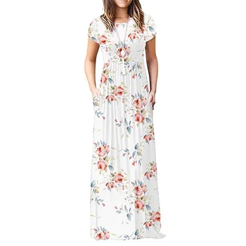 New 2020 Summer Casual Women Short Sleeve Print Long Boho Dresses O-Neck Bandage Tunic Vintage Bohemian Robe Maxi Dress Vestidos 
New 2020 Summer Casual Women Short Sleeve Print Long Boho Dresses O-Neck Bandage Tunic Vintage Bohemian Robe Maxi Dress Vestidos