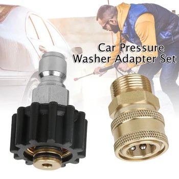Car Pressure Washer Adapter Set Quick Connect Kit 5000 PSI M22 14mm Swivel to M22 3/8" Metric Fitting for Hose
Car Pressure Washer Adapter Set Quick Connect Kit 5000 PSI M22 14mm Swivel to M22 3/8" Metric Fitting for Hose