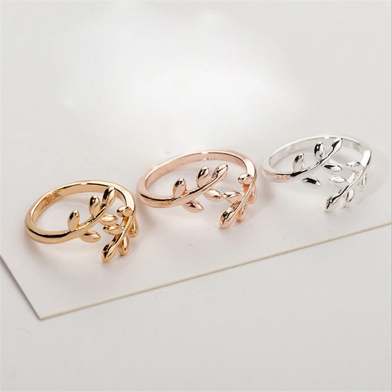 Fashion Adjustable Three Colors Olive Tree Branch Leaves Open Ring For Women Girl Wedding Rings Knuckle Finger Jewelry Valentine
Fashion Adjustable Three Colors Olive Tree Branch Leaves Open Ring For Women Girl Wedding Rings Knuckle Finger Jewelry Valentine