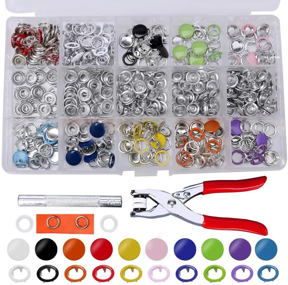1pc Plier Tool + 100 Set 10 Color Metal Sewing Buttons Hollow/Solid Prong Press Studs Snap Fasteners for Installing Clothes Bags
1pc Plier Tool + 100 Set 10 Color Metal Sewing Buttons Hollow/Solid Prong Press Studs Snap Fasteners for Installing Clothes Bags