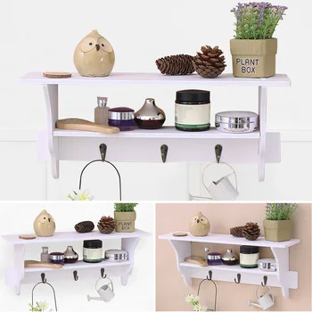 2-Tier Hanging White Wall Shelf Elegant Rack Fashion Simple Display Storage Rack Ornament Holder With Hooks Home Decoration
2-Tier Hanging White Wall Shelf Elegant Rack Fashion Simple Display Storage Rack Ornament Holder With Hooks Home Decoration