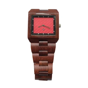 creative square red wood watch
creative square red wood watch