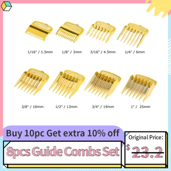 8Pcs Hair Clipper Limit Comb Gold Compatible with WHAL Professional Attachment Guide Comb Set Size Barber Replacement Push Shear
8Pcs Hair Clipper Limit Comb Gold Compatible with WHAL Professional Attachment Guide Comb Set Size Barber Replacement Push Shear