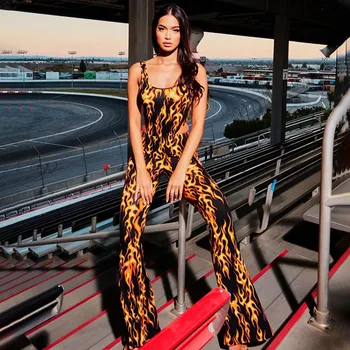 Artsu Flame Print Women Two Piece Thong Bodysuit Flare Pants Set Sleeveless High Waist Streetwear Autumn Winter Clothes JU41623
Artsu Flame Print Women Two Piece Thong Bodysuit Flare Pants Set Sleeveless High Waist Streetwear Autumn Winter Clothes JU41623
