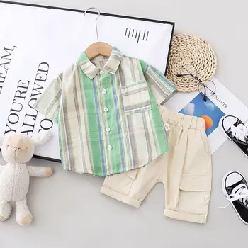 Children Cotton Out New Summer Clothes Baby Boy strips blouse Shorts 2Pcs/sets Infant Kids Fashion Toddler Tracksuits 0-5 years 
Children Cotton Out New Summer Clothes Baby Boy strips blouse Shorts 2Pcs/sets Infant Kids Fashion Toddler Tracksuits 0-5 years