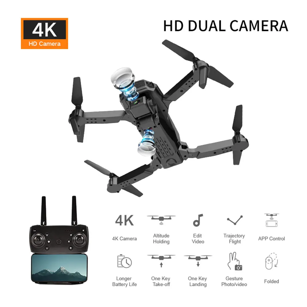 E100 Dual Camera Remote Control Quadcopter HD 1080P 4K Aerial Photography Vehicle Foldable UAV Remote Controlled Helicopter Toy
E100 Dual Camera Remote Control Quadcopter HD 1080P 4K Aerial Photography Vehicle Foldable UAV Remote Controlled Helicopter Toy