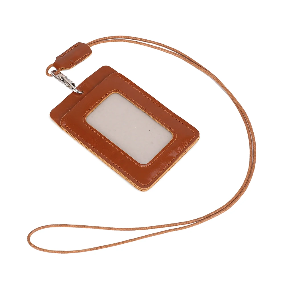 Genuine Leather Id Card Badge Holder with Lanyard RFID Blocking Card Cover for Chest Card Hangtag Work Pass Student Card Holder
Genuine Leather Id Card Badge Holder with Lanyard RFID Blocking Card Cover for Chest Card Hangtag Work Pass Student Card Holder