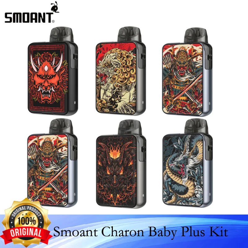 

Original Smoant Charon Baby Plus Kit 35W 1000mAh Electronic Cigarette Vaporizer 3.5ml Cartridge Pod Mod Kit 0.6ohm S-2 Mesh Coil