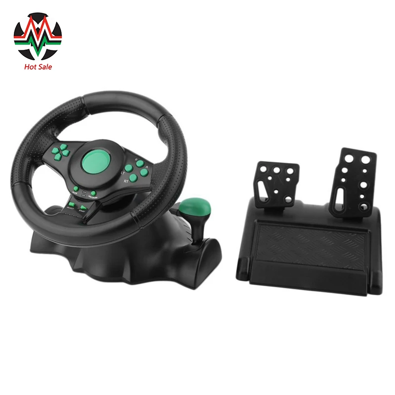 Racing Game Steering Wheel For X-box 360 Ps2 Ps3 Computer Usb Car Steering-Wheel 180 Degree Rotation Vibration With Pedals |