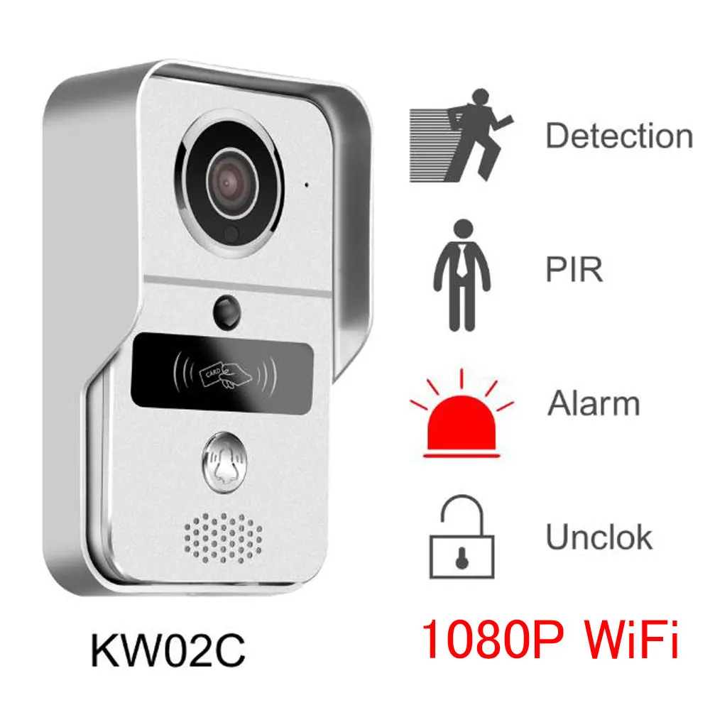 Беспроводной дверной видеодомофон с SD картой и RFID брелоками Wi Fi 1080P|video door phone|door