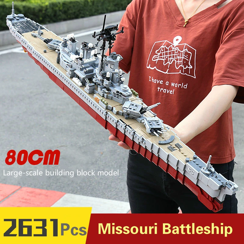2631pcs Military Big Missouri Battleship Set Building Blocks Compatible WW2 Bricks Battleship Model Toys Gift
2631pcs Military Big Missouri Battleship Set Building Blocks Compatible WW2 Bricks Battleship Model Toys Gift