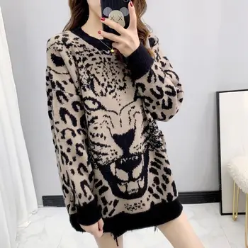 2020 new loose lazy wind leopard ins female round neck pullover ladies sweater long sleeve women's clothes autumn and winter
2020 new loose lazy wind leopard ins female round neck pullover ladies sweater long sleeve women's clothes autumn and winter