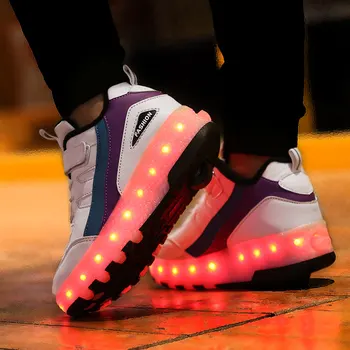 New White Black USB Charging Fashion Girls Boys LED Light Roller Skate Shoes For Children Kids Sneakers With Wheels Two wheels
New White Black USB Charging Fashion Girls Boys LED Light Roller Skate Shoes For Children Kids Sneakers With Wheels Two wheels