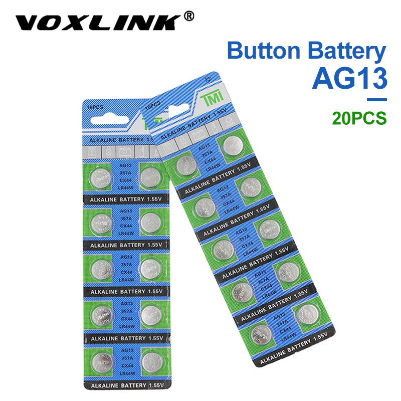 VOXLINK AG13 original brand new battery 1.55v button cell LR44/357 for Camera watch computer toy remote control 20Pcs battery
VOXLINK AG13 original brand new battery 1.55v button cell LR44/357 for Camera watch computer toy remote control 20Pcs battery