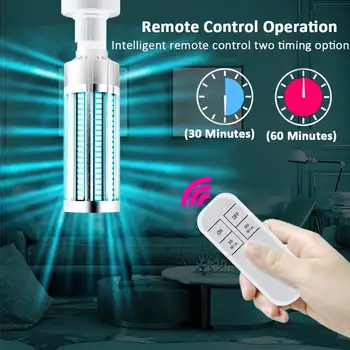 Remote Control Timing 60/50W UV Germicidal Lamp E27 Ultraviolet UVC Light Corn Bulb Disinfection Lamp Home Clean Air Kill Mites
Remote Control Timing 60/50W UV Germicidal Lamp E27 Ultraviolet UVC Light Corn Bulb Disinfection Lamp Home Clean Air Kill Mites