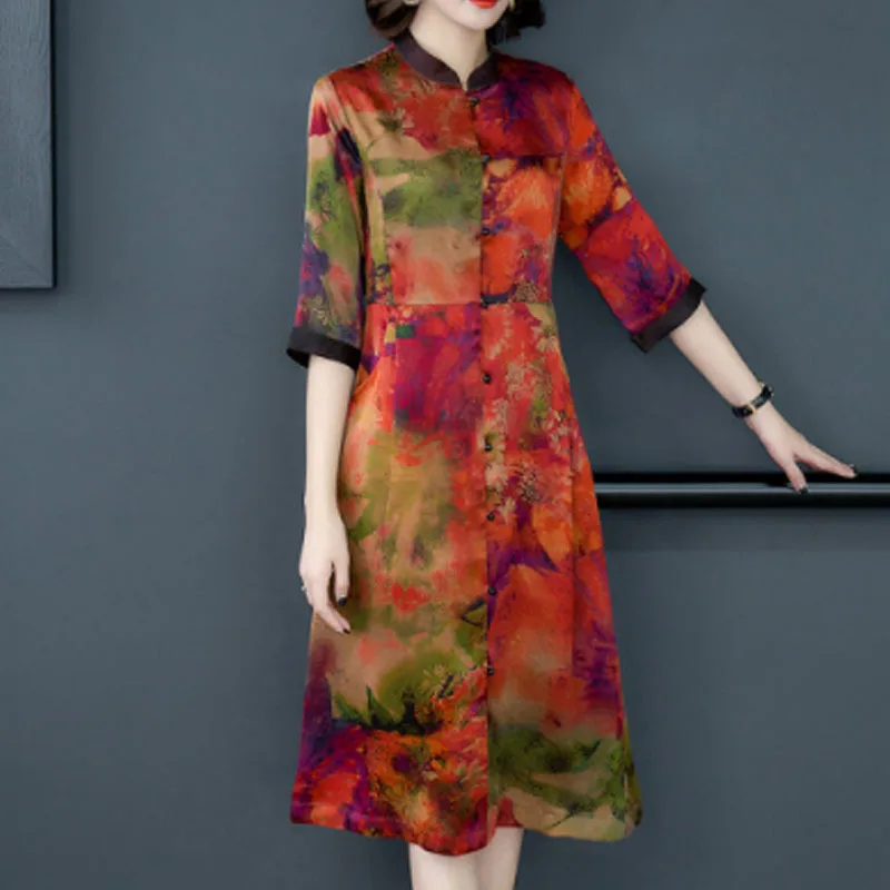 Europe And America Real Silk Silk Dress Stand Collar 2020 Spring And Summer New Style Hangzhou Silk Important Mulberry Silk Mid-
Europe And America Real Silk Silk Dress Stand Collar 2020 Spring And Summer New Style Hangzhou Silk Important Mulberry Silk Mid-