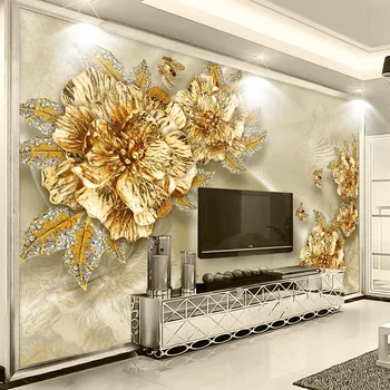 Photo Wallpaper European Style Luxury Golden Diamond Flower Silk Jewelry Murals Living Room TV Background Wall Painting Frescoes
Photo Wallpaper European Style Luxury Golden Diamond Flower Silk Jewelry Murals Living Room TV Background Wall Painting Frescoes