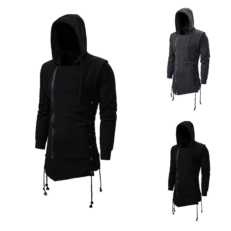 Hoodies men Dark EU size M-XXL Sweatercoat Zipper Hooded Loose Coat with Side Lashing Crossed Sweatershirt long sleeve black
Hoodies men Dark EU size M-XXL Sweatercoat Zipper Hooded Loose Coat with Side Lashing Crossed Sweatershirt long sleeve black