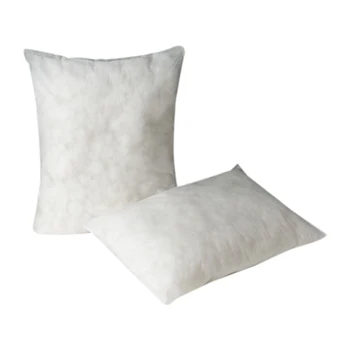 

Set of 4 Premium Hypoallergenic Stuffer Pillow Inserts Sham Square Form Polyester, Standard/White