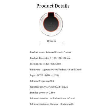 Smart WiFi IR Remote Infrared 2.4Ghz Universal Remote Control for Air Conditioner DQ-Drop
Smart WiFi IR Remote Infrared 2.4Ghz Universal Remote Control for Air Conditioner DQ-Drop