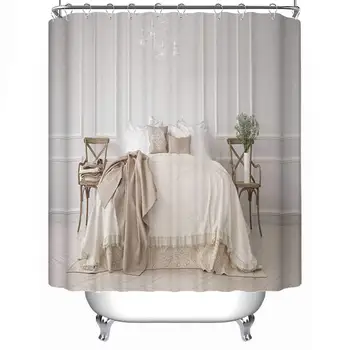 okjeffmalistic Classic Bedroom Fabric Shower Curtain,White Interior Design,71''L x 71''W
okjeffmalistic Classic Bedroom Fabric Shower Curtain,White Interior Design,71''L x 71''W
