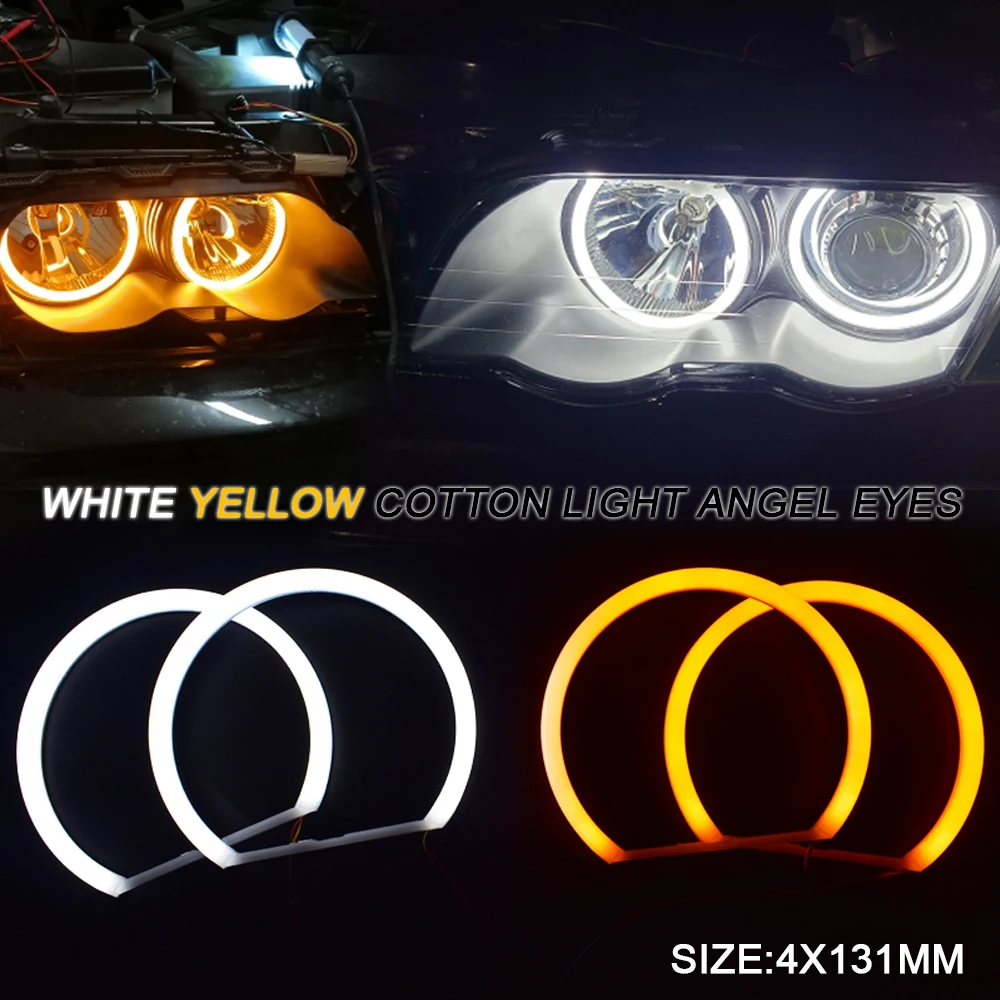For BMW 3 5 7 Series E36 E38 E39 E46 M3 White Yellow Cotton Light Angel Eyes Halo Ring Headlight Kits 4x131mm
For BMW 3 5 7 Series E36 E38 E39 E46 M3 White Yellow Cotton Light Angel Eyes Halo Ring Headlight Kits 4x131mm