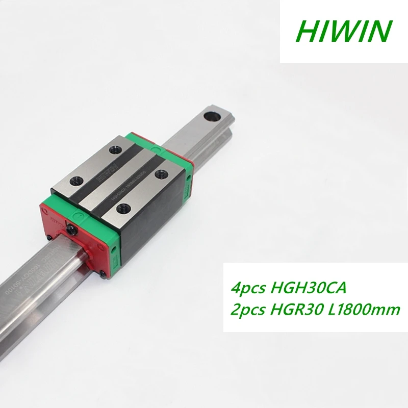 

ORIGINAL HIWIN 2pcs HGR30 Linear guide Length 1800mm rail + 4pcs linear block HGH30CA carriage