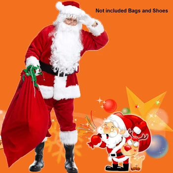5Pc Santa Claus Suit Plush Father Christmas Costume Xmas Fancy Dress 100% Polyester Velvet(Hat + beard + top + pants + belt)
5Pc Santa Claus Suit Plush Father Christmas Costume Xmas Fancy Dress 100% Polyester Velvet(Hat + beard + top + pants + belt)