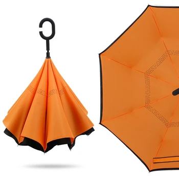 Windproof Reverse Folding Double Layer Inverted Orange Umbrella Self Stand Rain UV Protection C-Hook Handle For Car And Outdoor
Windproof Reverse Folding Double Layer Inverted Orange Umbrella Self Stand Rain UV Protection C-Hook Handle For Car And Outdoor