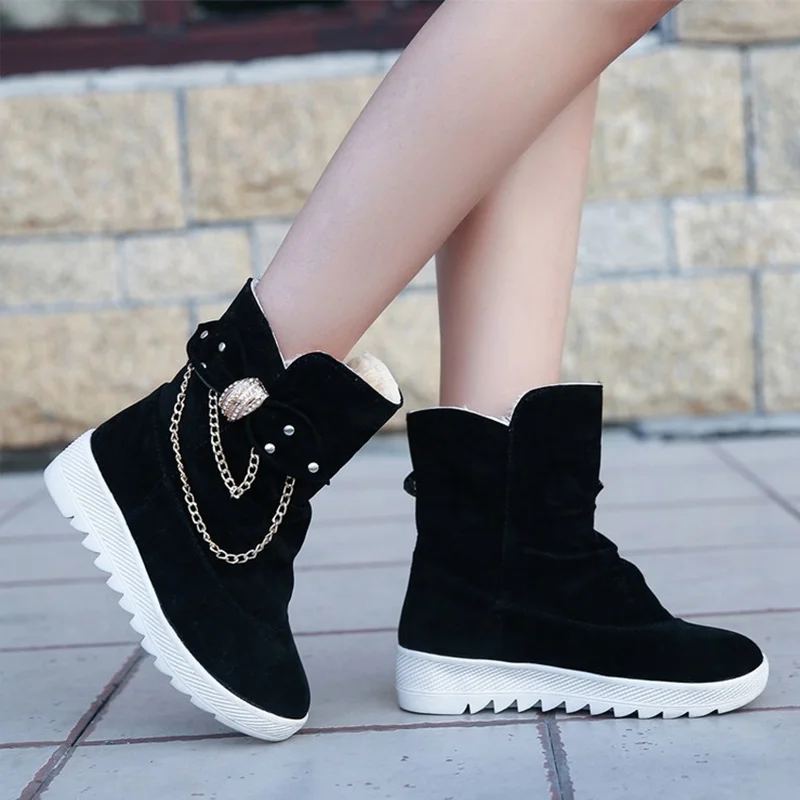 2019 Woman Warm Buckle Flat Winter Woman's Cotton Fabric Ankle Boots Women Plush Fashion Chain Slip On Shoes Famale Cuasal Boots
2019 Woman Warm Buckle Flat Winter Woman's Cotton Fabric Ankle Boots Women Plush Fashion Chain Slip On Shoes Famale Cuasal Boots