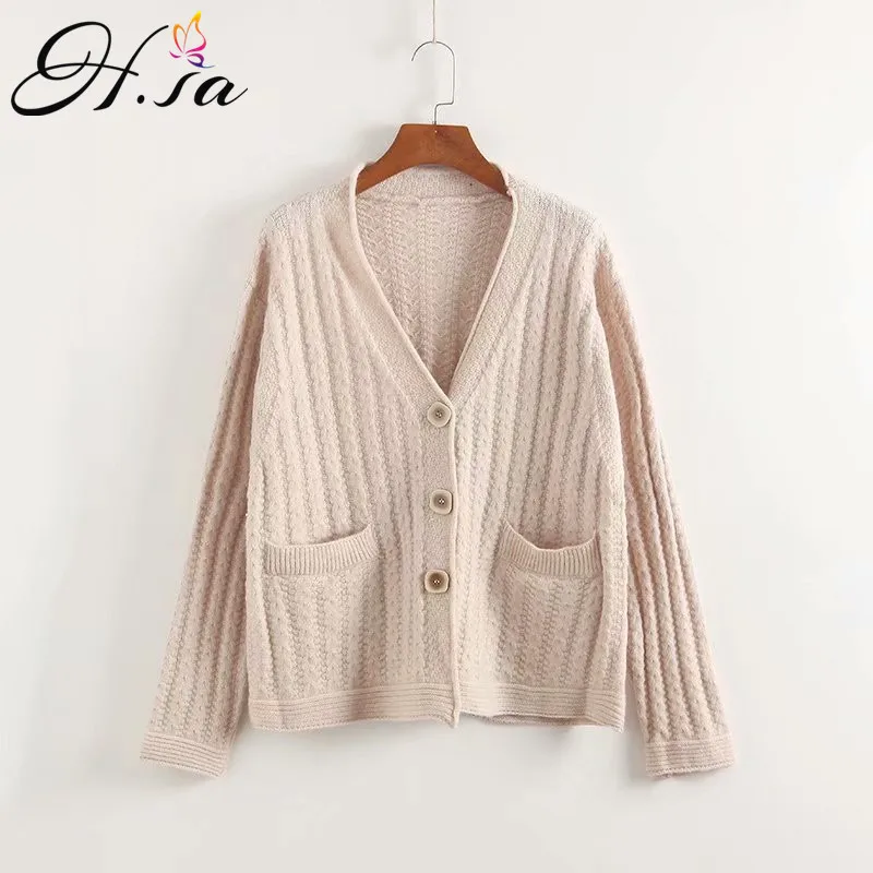 H.SA Women Sweater and Cardigans V neck Button Up Big Pockets Loose Knit Jumpers Ponchoes Yellow Suter Mujer Knit Cardigans
H.SA Women Sweater and Cardigans V neck Button Up Big Pockets Loose Knit Jumpers Ponchoes Yellow Suter Mujer Knit Cardigans