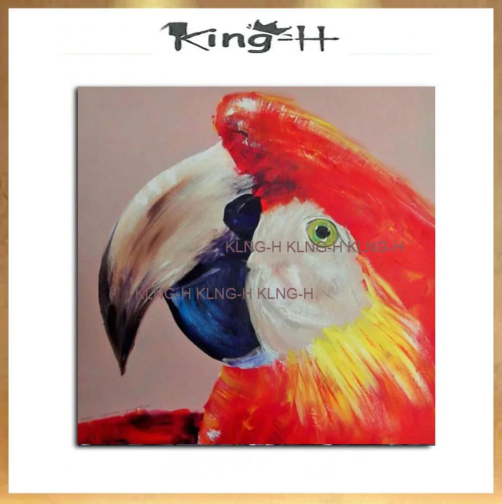 Pintura al oil de loro де мода с высоким качеством на lienzo pintado a Hand Fun pajaro pintura para | Дом и сад