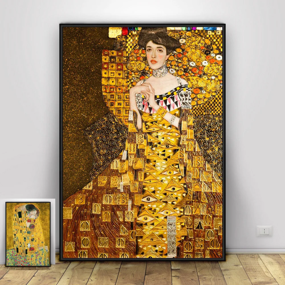 Картина на холсте Gustav Klimt в стиле ретро фотообои с рисунком настенные картины для