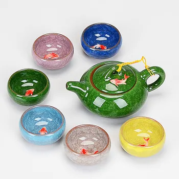 7PCSIce Cracked Fish Tea Set Purple Clay TeaPot Set Water Japanese TeaCup Pot Gift LOGO Customization
7PCSIce Cracked Fish Tea Set Purple Clay TeaPot Set Water Japanese TeaCup Pot Gift LOGO Customization