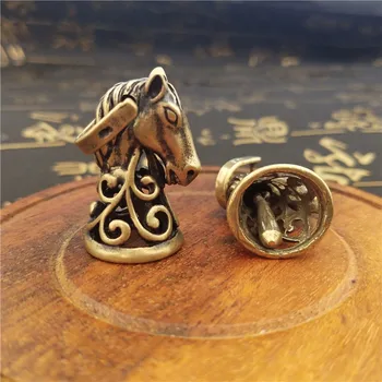 

Vintage Bronze Zodiac Animal Horse Head Bell Figurines Small Desk Ornaments Tea Table Decorations Feng Shui Brass Crafts Decors