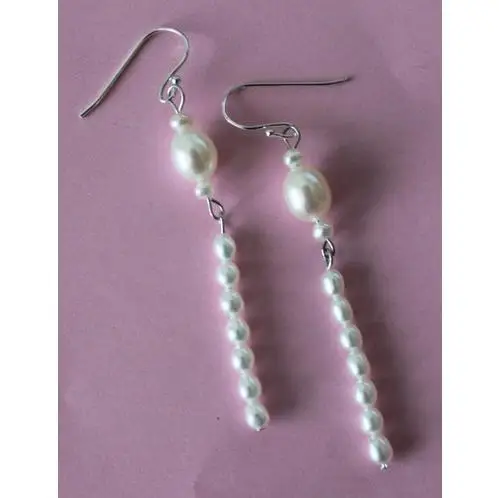 

Favorite Pearl Dangle Earrings 3-9mm White Genuine Freshwater Pearls S925 Sterling Silver Hook Fine Jewelry Women Gift