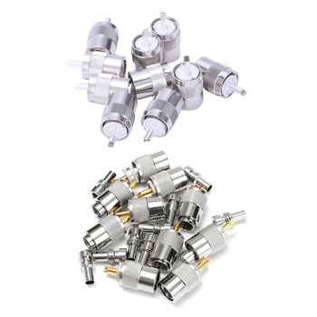 10Pcs Connector UHF Male PL259 Plug Solder RG8 RG213 LMR400 7D-FB Cable Silver & 10 x PL259 UHF Connector Male Plug
10Pcs Connector UHF Male PL259 Plug Solder RG8 RG213 LMR400 7D-FB Cable Silver & 10 x PL259 UHF Connector Male Plug