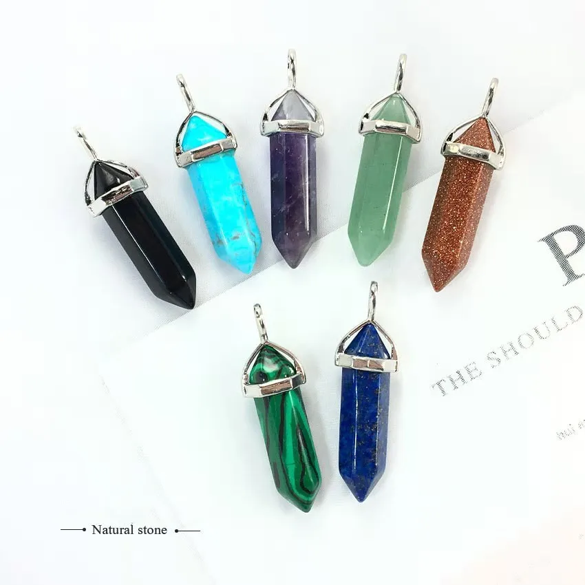 Natural Stone Lapis Opal Pink Purple Crystal Hexagonal Column Pendant Necklace Fashion Charms Women Wholesale for Jewelry
Natural Stone Lapis Opal Pink Purple Crystal Hexagonal Column Pendant Necklace Fashion Charms Women Wholesale for Jewelry