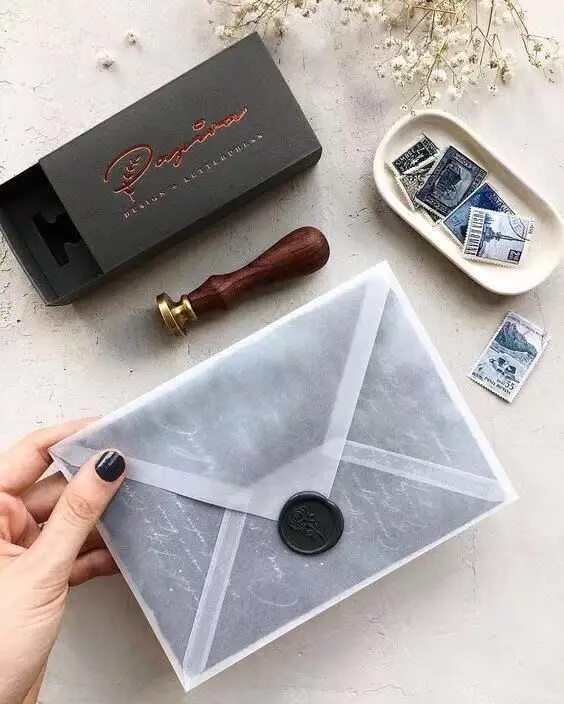 50pcs customize size tranparent envelop, transparent acrylic card with printing